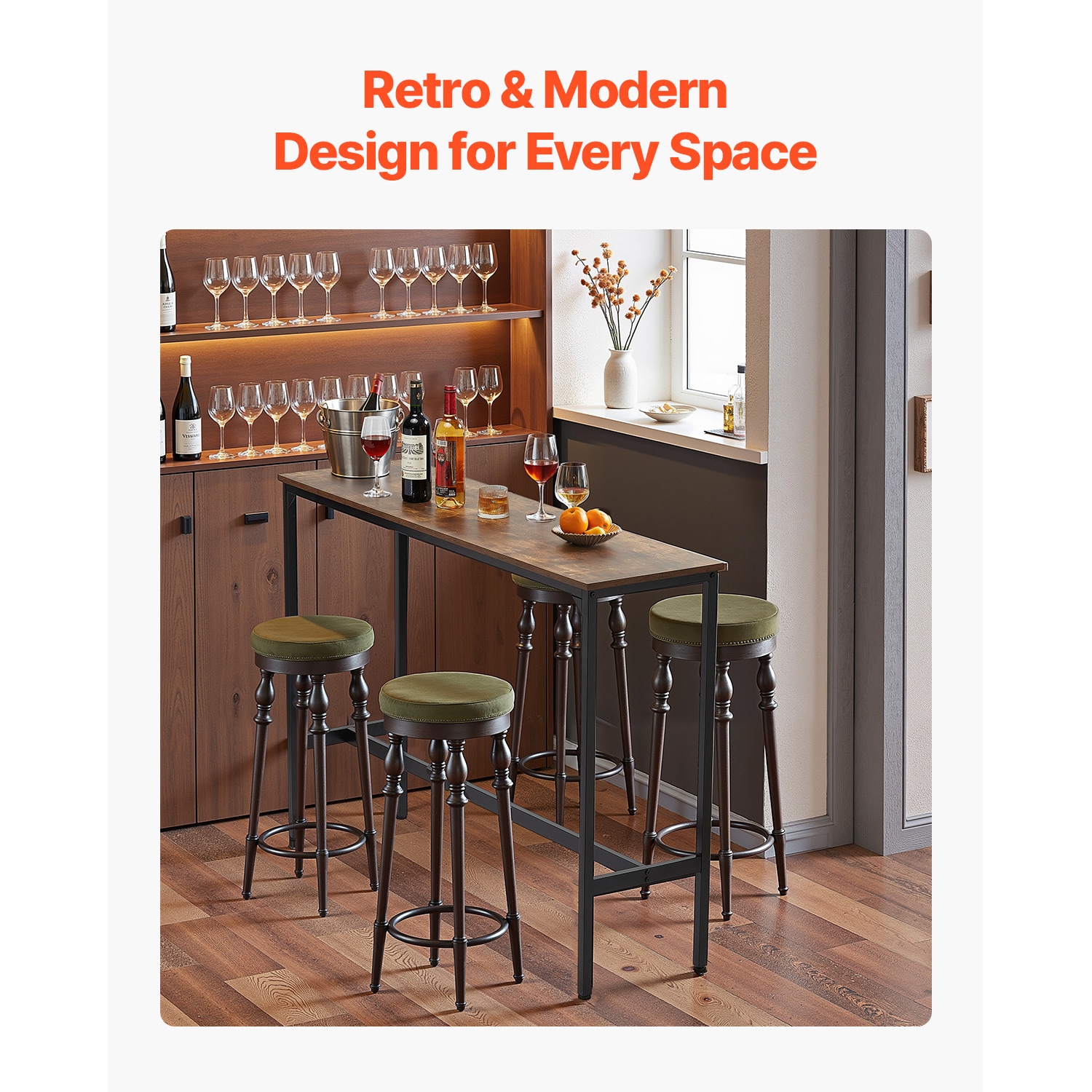 Bar Table Height Pub Table Cocktail Coffee Counter Kitchen Dining 55x15x39 In_voghion.com